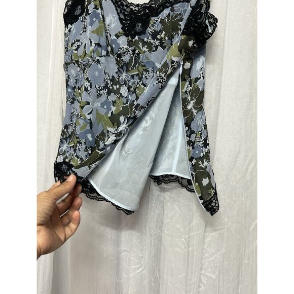 VTG 90s Silk Floral Lace Cami Tank Top Y2K Coquette Cottagecore Romantic Grunge - Picture 5 of 10